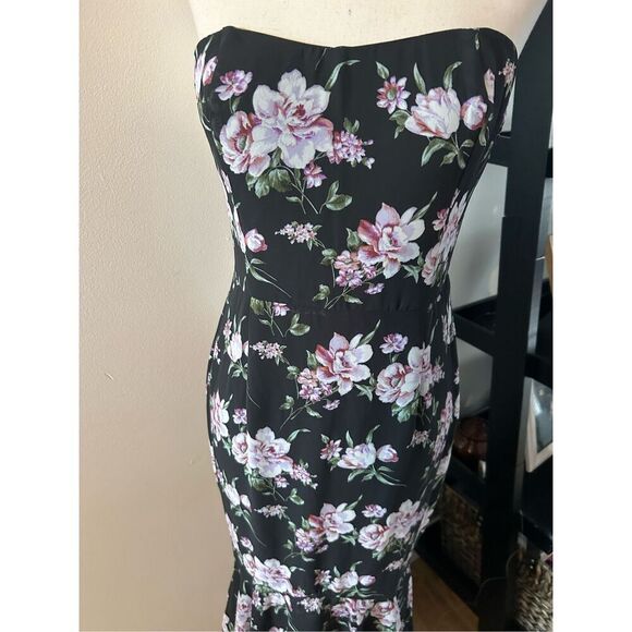 Fashion nova strapless floral dress low to high size medium long maxi dress - Picture 2 of 6
